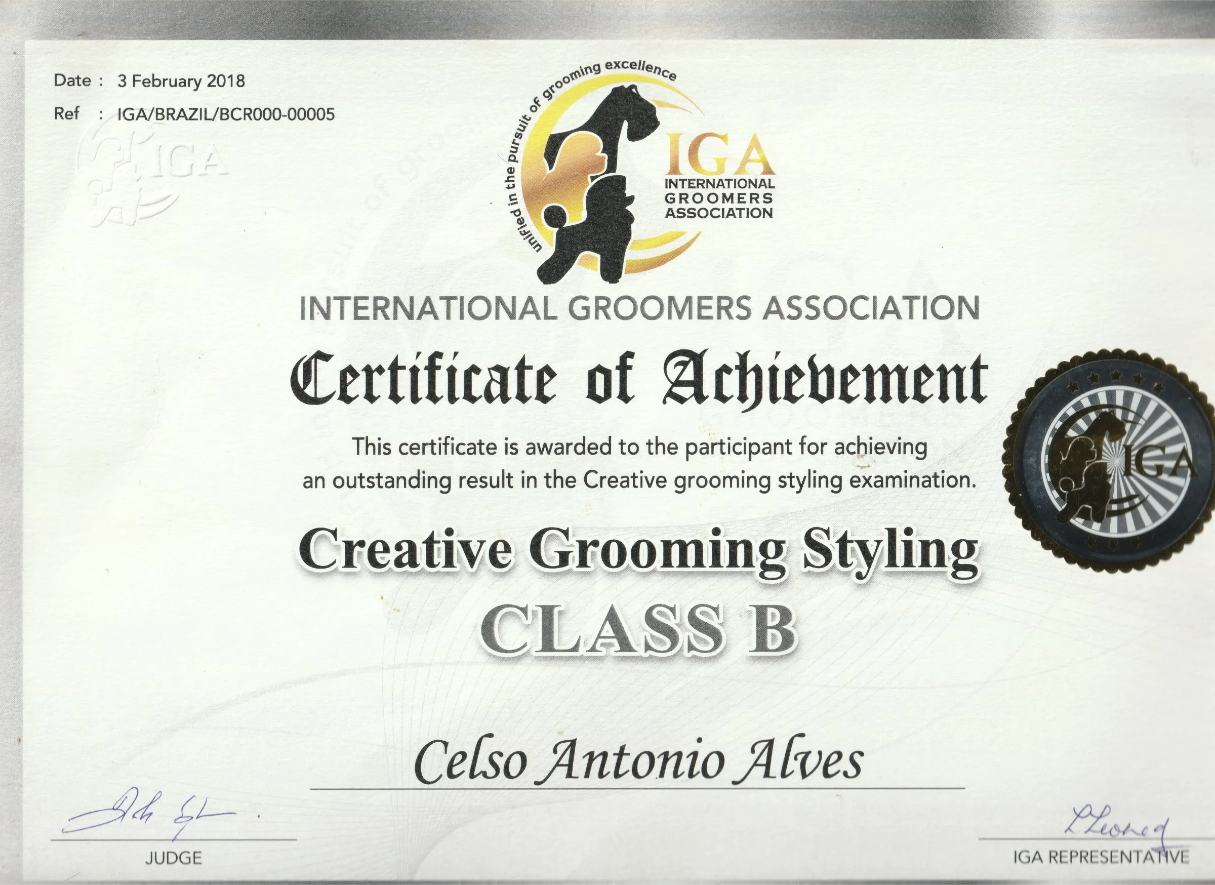 Certificado Creative Grooming Styling